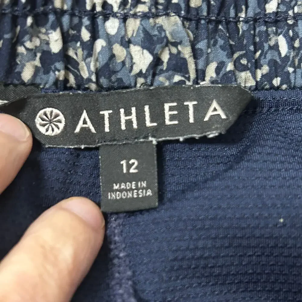 Athleta blue pattern skort stretchy tennis pickleball running golf size 12